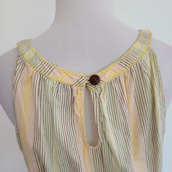 Anthropologie Odille Refracted Tank Tie Back Summer Neutrals Plus Women 14 - Picture 7 of 13